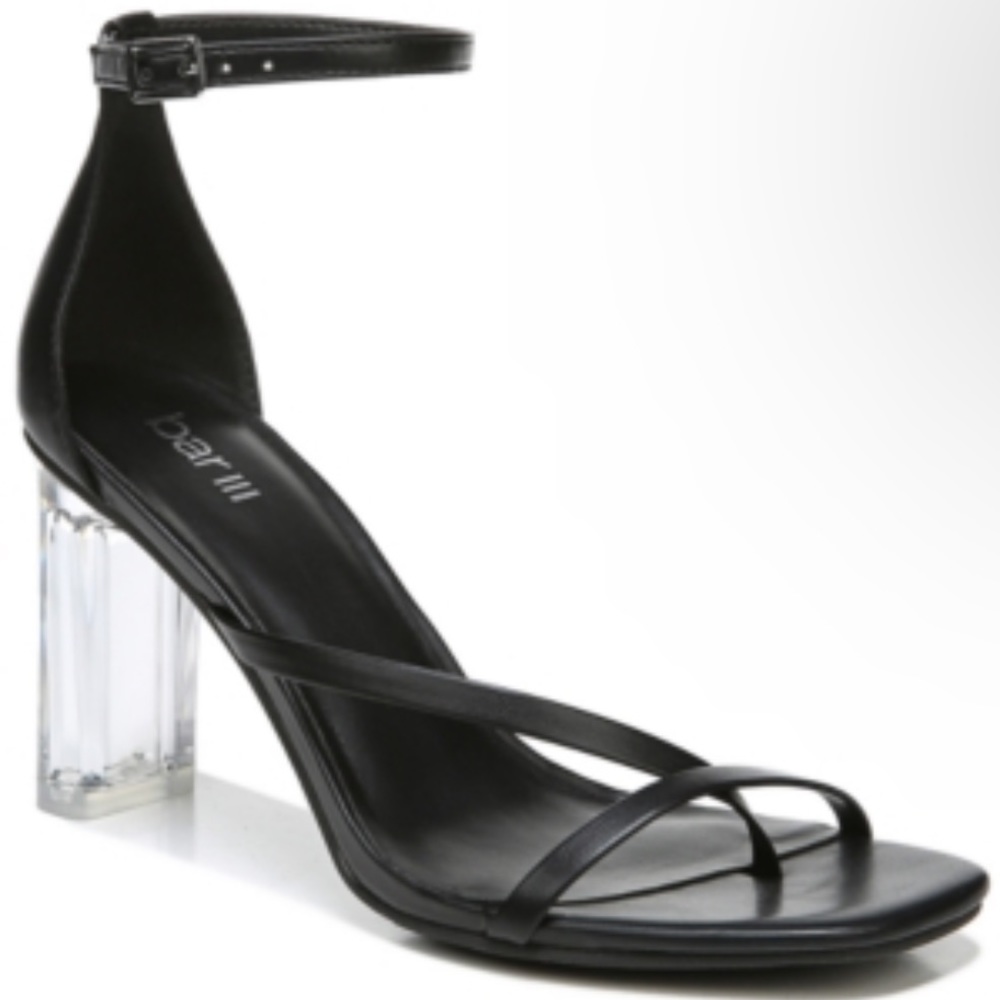 BAR III MACYS *NEVER USED* Women’s size 8 clear block heel black strappy sandal